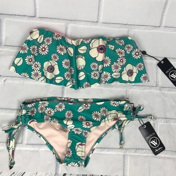 Wildfox 60s Floral Bikini Top & Bottom Swimsuit - Picture 1 of 5